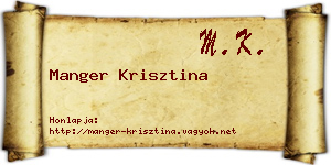 Manger Krisztina névjegykártya
