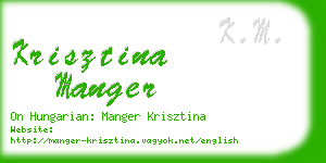 krisztina manger business card